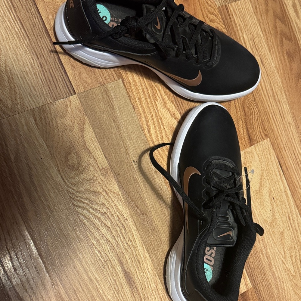 Nike Women's Black and Gold golf Sneakers